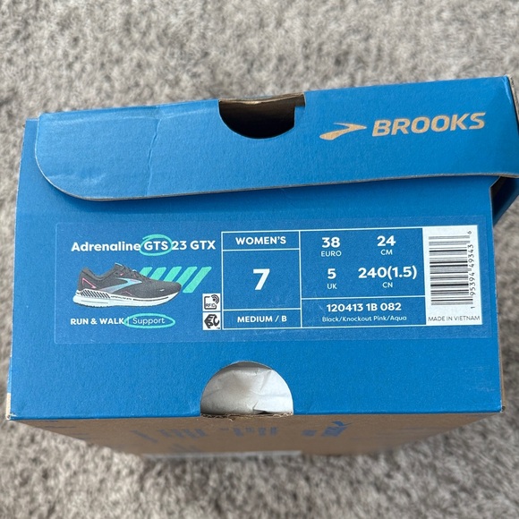 Brooks Adrenaline 23 GTS Women's Black and Teal Sneakers - Picture 7 of 7